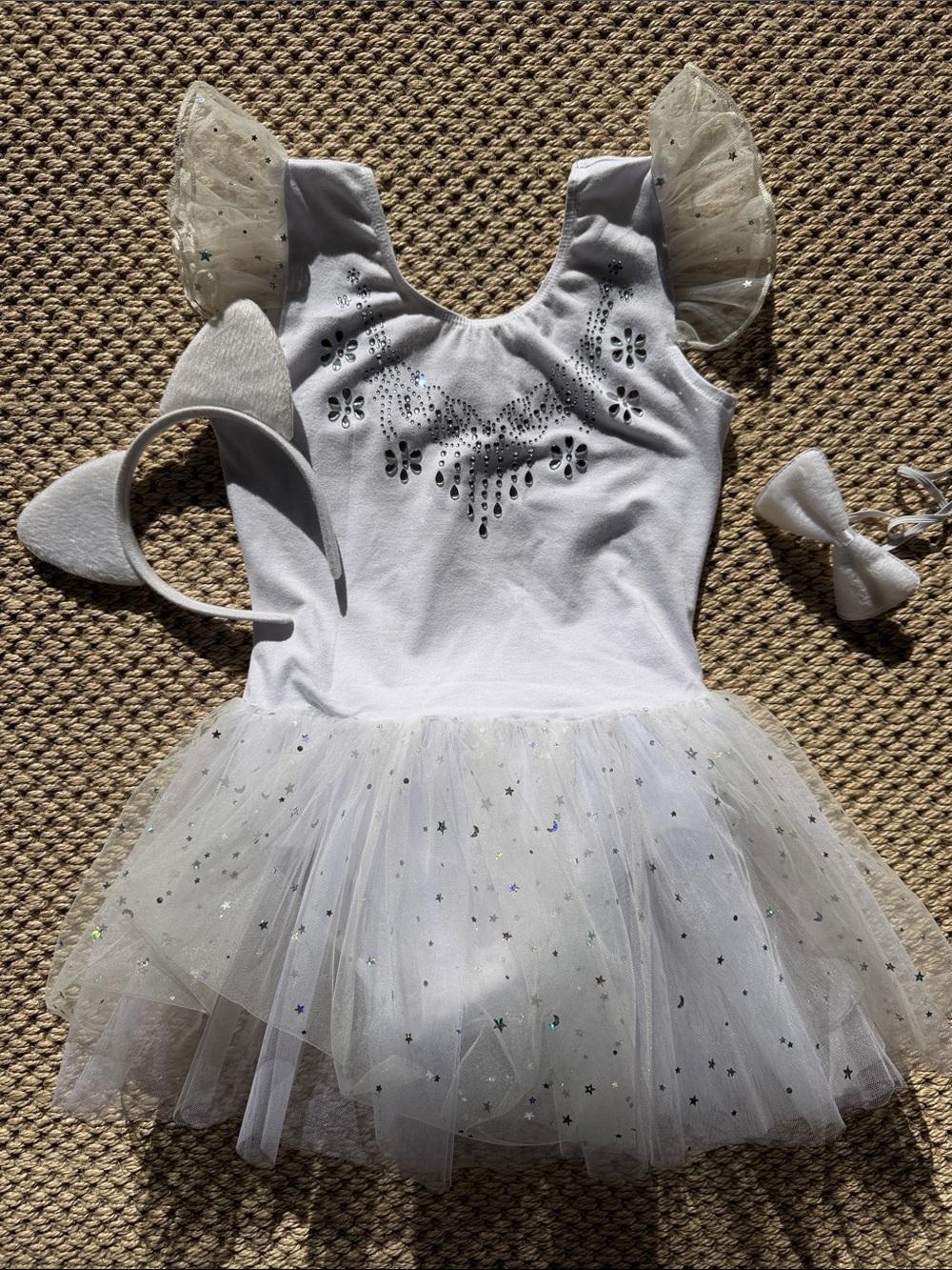 White Fairy Tutu ballet Dress Costume with Sparkle Accents size child medium